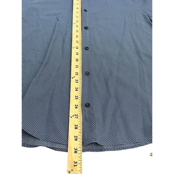 Armani Jeans Shirt Short Sleeve Button Down Size Mens Large Blue Collared CC10-5 - Picture 4 of 7